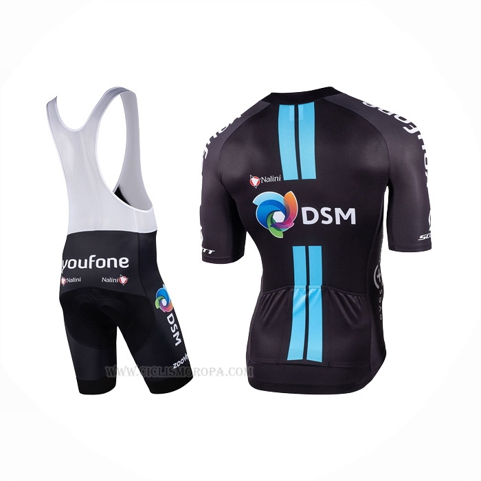 2022 Ropa Ciclismo DSM Negro Mangas Corta y Culotte Corto